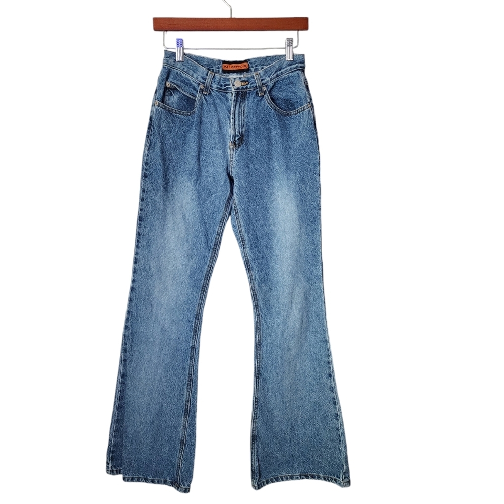 PALMETTOS x VTG‎ 70's Dungarees 42 talon zipper flare jeans light wash USA Made